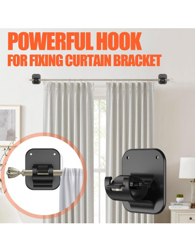 8 Piezas Cortinas Adhesivas JHCJHC Soportes Sin Perforación