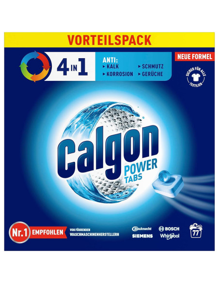 Calgon 4-en-1 Power Tabs - 77 Tabletas Suavizantes de Agua