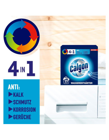 Calgon 4-en-1 Power Tabs - 77 Tabletas Suavizantes de Agua