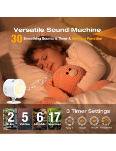 Máquina de Sonido Blanco VanSmaGo con Luz Nocturna 2200mAh 2