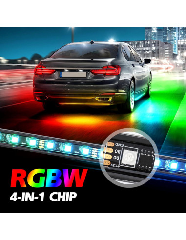 Kit de Luces LED Subterráneas para Coche MIRUNNY 8PCS RGB