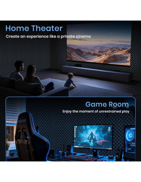 Paneles Acústicos Focusound 1 Paquete 121.92x60.96cm Negro