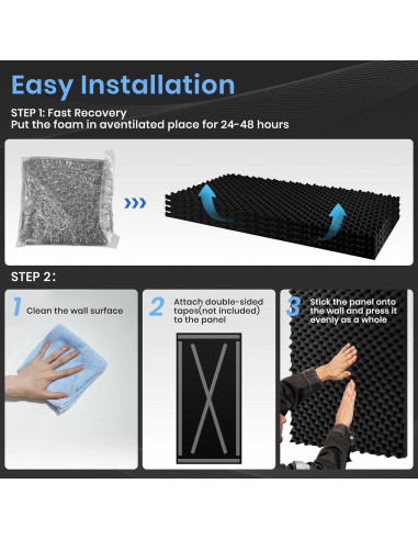 Paneles Acústicos Focusound 1 Paquete 121.92x60.96cm Negro