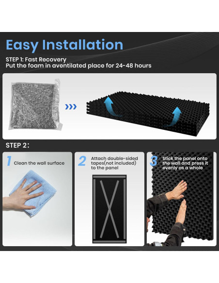 Paneles Acústicos Focusound 1 Paquete 121.92x60.96cm Negro