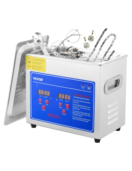 Limpiador Ultrasónico VEVOR 3L con Temporizador y Calentador