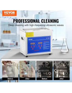 Limpiador Ultrasónico VEVOR 3L con Temporizador y Calentador 2