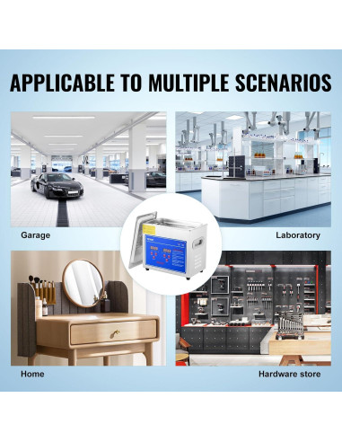 Limpiador Ultrasónico VEVOR 3L con Temporizador y Calentador