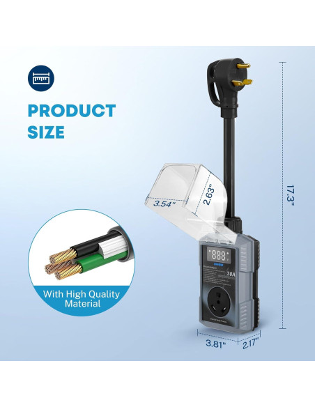 Protector de Sobretensión Kohree 30A 10000J con Pantalla LED