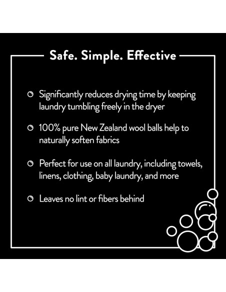 Bolas de Secado de Lana Molly | XL, Hipoalergénicas, Juego de 6