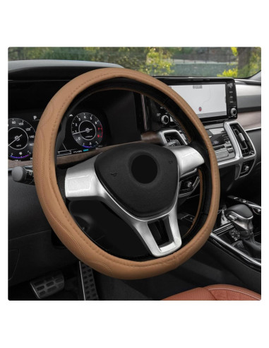 Funda de Volante de Coche Sbulhia Beige Antideslizante 36.8-40.6 cm
