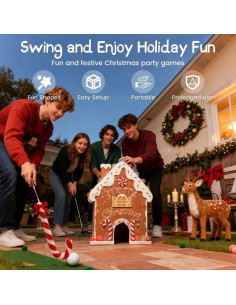 Juego de Golf de Pan de Jengibre MIUMONE - Mini Campo 40x30cm 2