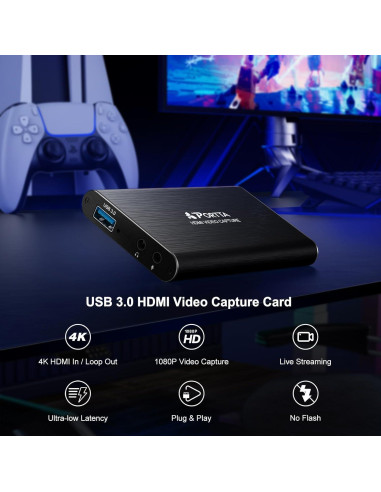 Tarjeta de Captura de Video HDMI Portta HCC101-BK 1080p 60fps