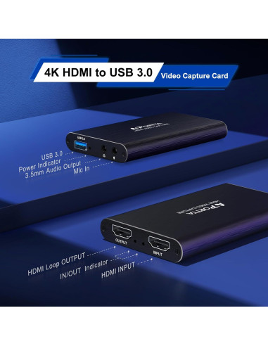 Tarjeta de Captura de Video HDMI Portta HCC101-BK 1080p 60fps