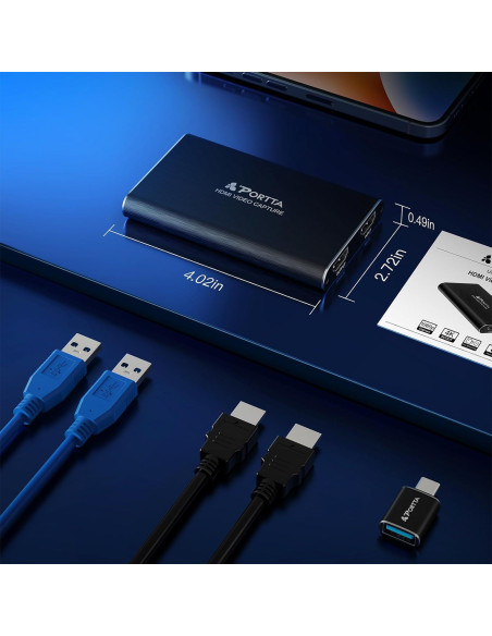 Tarjeta de Captura de Video HDMI Portta HCC101-BK 1080p 60fps