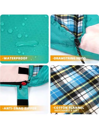 Saco de dormir Kanyak 3 estaciones 220x82.5 cm franela