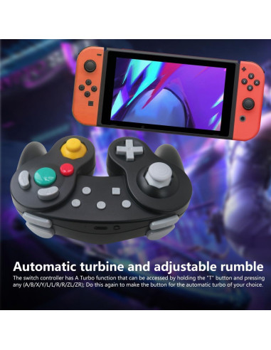 Controlador GameCube Inalámbrico Suifaqi para Switch Negro