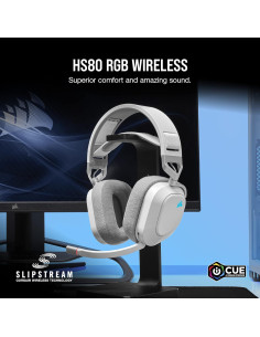 Auricular Inalámbrico Corsair HS80 RGB - Dolby Atmos - Blanco 2