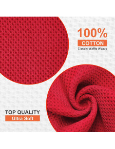 Kitinjoy Paños de Cocina 100% Algodón 6 Piezas 30x30 cm Rojo 2
