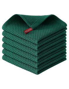 Paños de Cocina Kitinjoy 100% Algodón 6 Piezas 30x30 cm Verde