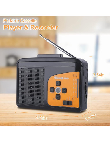 Reproductor y Grabador de Casete UCEC, Conversor a MP3, Radio AM/FM