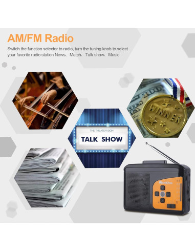 Reproductor y Grabador de Casete UCEC, Conversor a MP3, Radio AM/FM