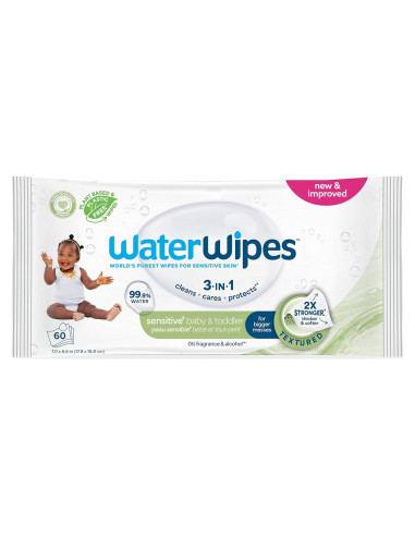 Toallitas Húmedas WaterWipes Sensitive+ 60 Unidades Sin Fragancia