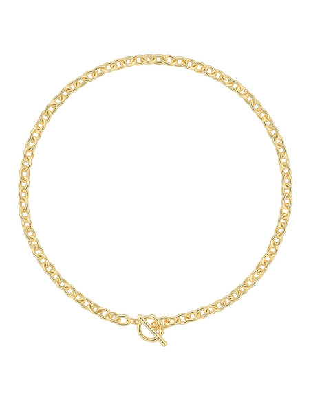Collar Choker de Cadena Gruesa Aobei Pearl Baño de Oro 18K 43cm