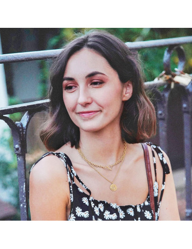 Collar Choker de Cadena Gruesa Aobei Pearl Baño de Oro 18K 43cm