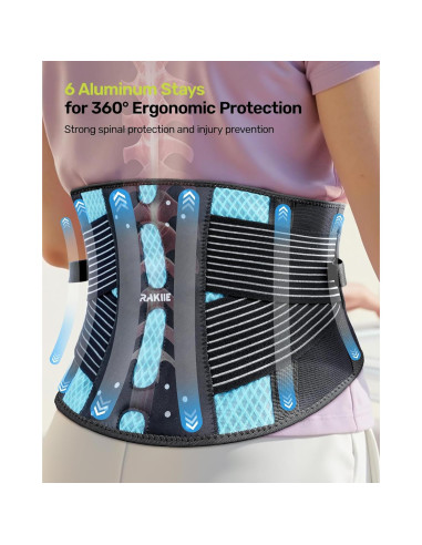 Faja de Soporte Lumbar Rakiie para Espalda Baja - Tamaño S