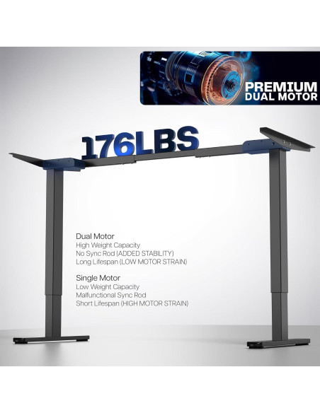 Marco de Escritorio Eléctrico VIVO DESK-V122EB Ajustable 72-120 cm