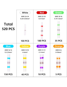 Kit de 520 Conectores de Alambre de Soldadura Amliber 2