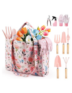 Set de Jardinería 10 Piezas Grenebo Rosa Ergonómico