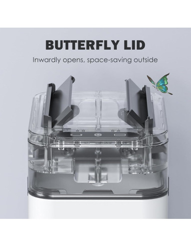 Papelera automática ELPHECO 15.14L acero inoxidable blanca