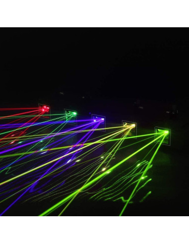 Luz Láser DJ U`King 5 Rayos RGBYC Control DMX 30W