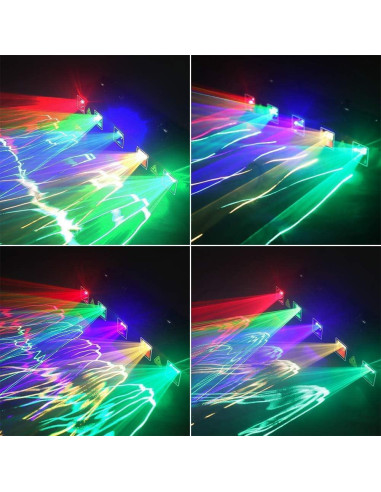 Luz Láser DJ U`King 5 Rayos RGBYC Control DMX 30W