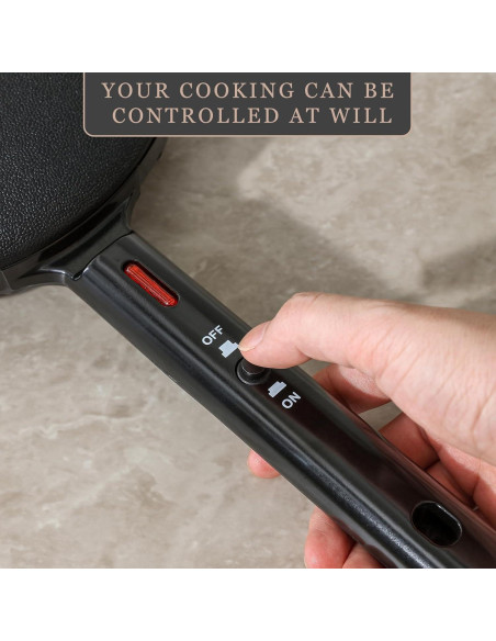 Hacedor de Crepes Eléctrico UVFAST 20 cm Antiadherente