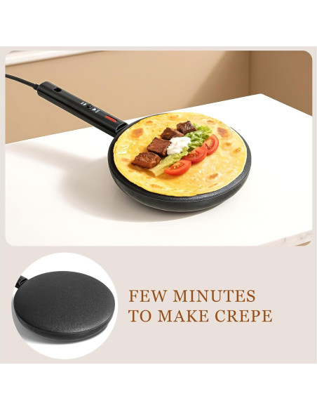 Hacedor de Crepes Eléctrico UVFAST 20 cm Antiadherente
