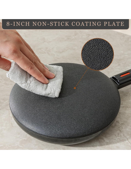 Hacedor de Crepes Eléctrico UVFAST 20 cm Antiadherente