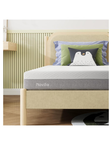 Colchón Novilla Twin XL 6" Espuma de Memoria Gel Gris