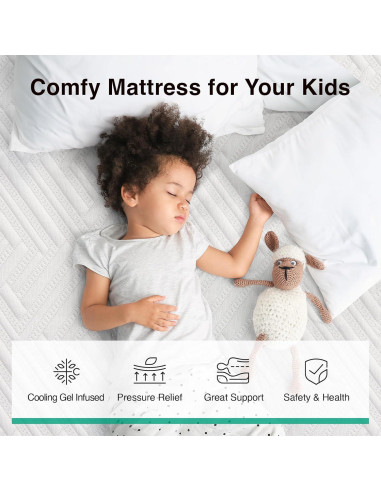 Colchón Novilla Twin XL 6" Espuma de Memoria Gel Gris