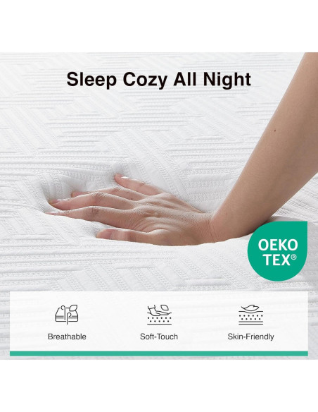 Colchón Novilla Twin XL 6" Espuma de Memoria Gel Gris