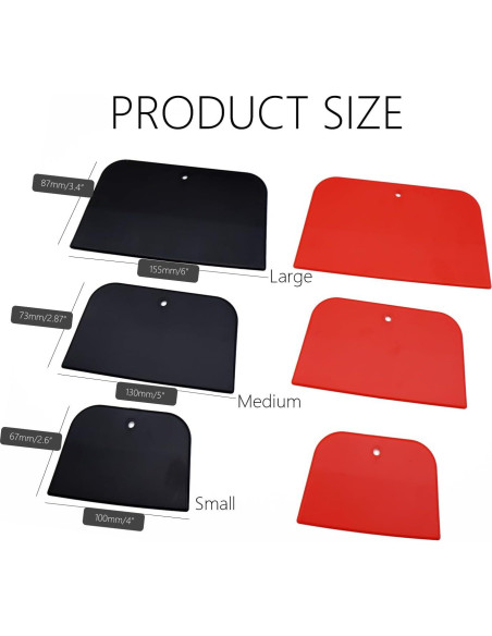 6 Espatuladores de Relleno de Plástico PE TuNan - 10, 12 y 15 cm