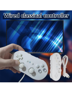 Controlador Clásico con Cable Suifaqi para Wii/Wii U - Blanco 2