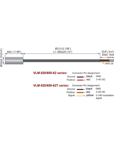 Módulo láser rojo Quarton VLM-650-62T LPA 3-6V 10KHz
