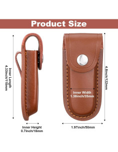 Funda de Cuchillo de Cuero Heclia 12.5 cm Marrón EDC 2