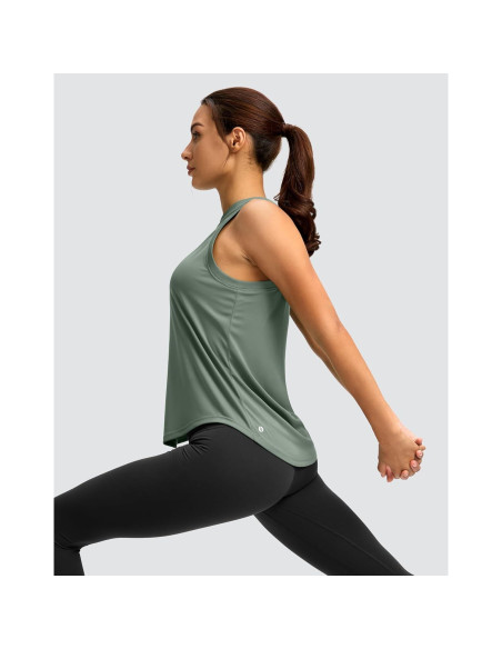 Camiseta Sin Mangas Santiny para Mujeres - Liviana y Transpirable - Grande - Sage Gris