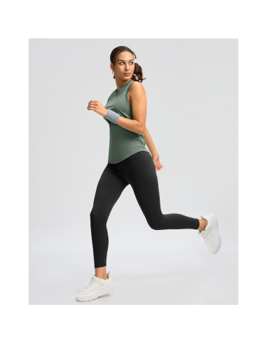 Camiseta Sin Mangas Santiny para Mujeres - Liviana y Transpirable - Grande - Sage Gris