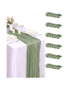 Cubre Mesa de Gasa de Queso FUANGUI 6 Piezas 89x305 cm Verde Salvia