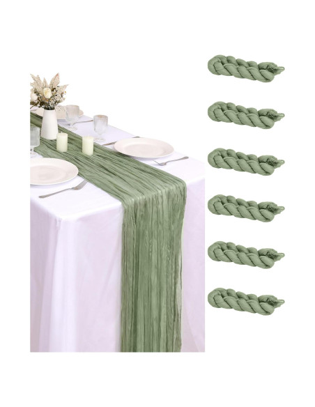 Cubre Mesa de Gasa de Queso FUANGUI 6 Piezas 89x305 cm Verde Salvia