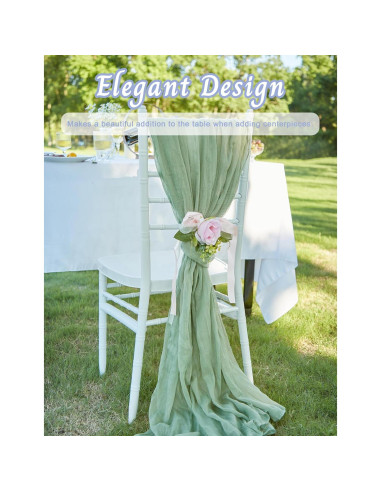 Cubre Mesa de Gasa de Queso FUANGUI 6 Piezas 89x305 cm Verde Salvia